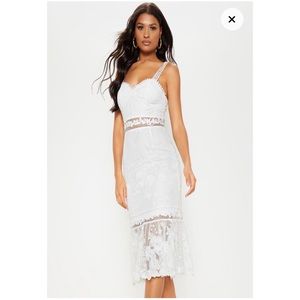 White mixed lace dress